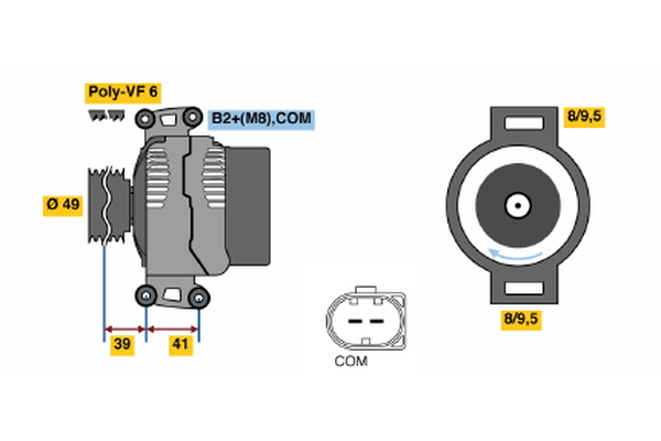 Ilustracja 0 124 525 524 BOSCH alternator