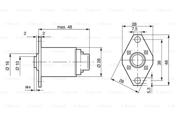 Ilustracja 0 330 001 003 BOSCH elektromagnes