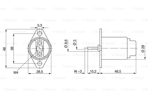 Ilustracja 0 330 106 001 BOSCH elektromagnes