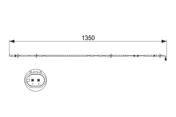 Ilustracja 1 987 473 503 BOSCH czujnik zużycia klocków