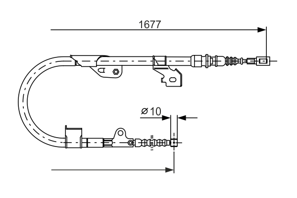 Ilustracja 1 987 477 536 BOSCH linka hamulca ręcznego