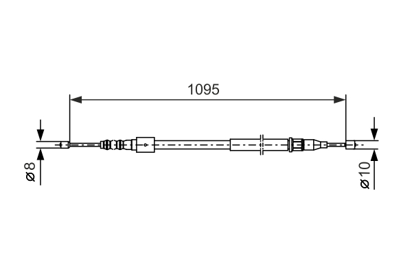 Ilustracja 1 987 477 660 BOSCH linka hamulca ręcznego
