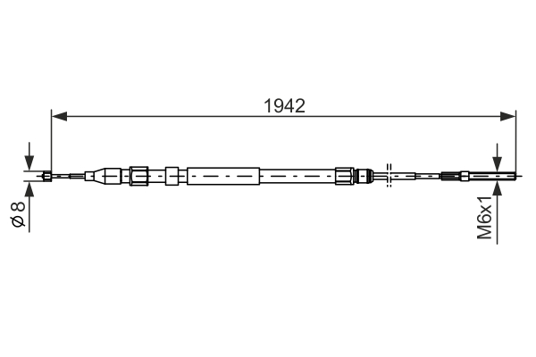 Ilustracja 1 987 477 820 BOSCH linka hamulca ręcznego