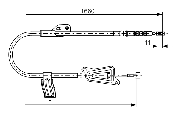 Ilustracja 1 987 477 944 BOSCH linka hamulca ręcznego
