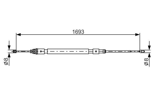 Ilustracja 1 987 477 993 BOSCH linka hamulca ręcznego