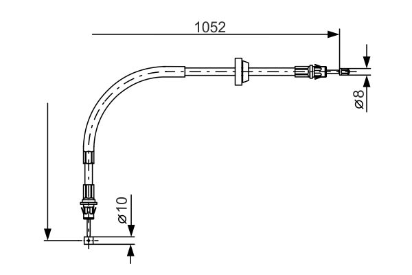 Ilustracja 1 987 477 186 BOSCH linka hamulca ręcznego