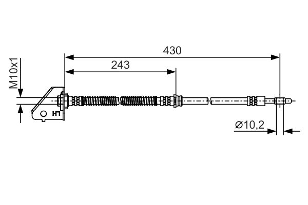 Ilustracja 1 987 481 B29 BOSCH przewód hamulcowy elastyczny