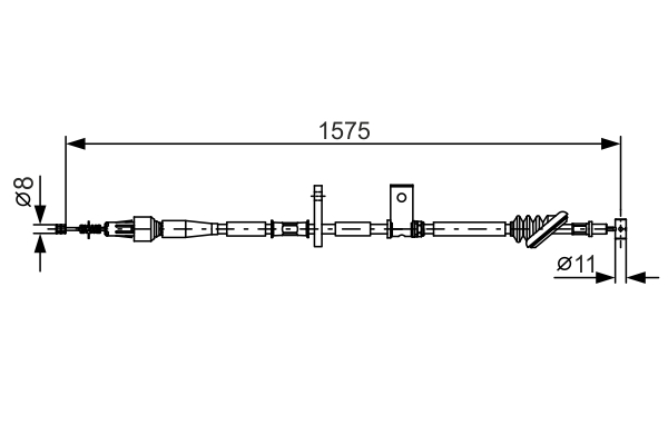 Ilustracja 1 987 482 095 BOSCH linka hamulca ręcznego