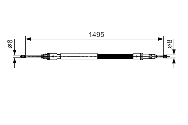 Ilustracja 1 987 482 118 BOSCH linka hamulca ręcznego