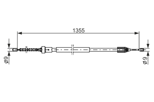 Ilustracja 1 987 482 309 BOSCH linka hamulca ręcznego