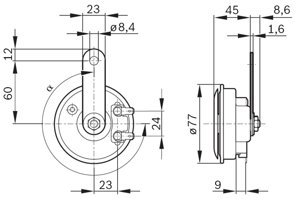 Ilustracja 9 320 332 803 BOSCH klakson