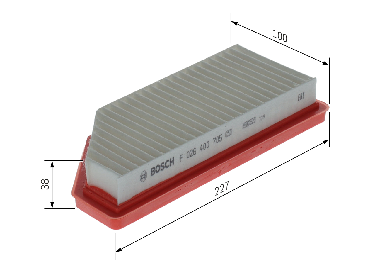 Ilustracja F 026 400 705 BOSCH filtr powietrza