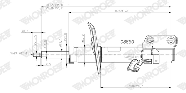 Ilustracja G8660 MONROE amortyzator
