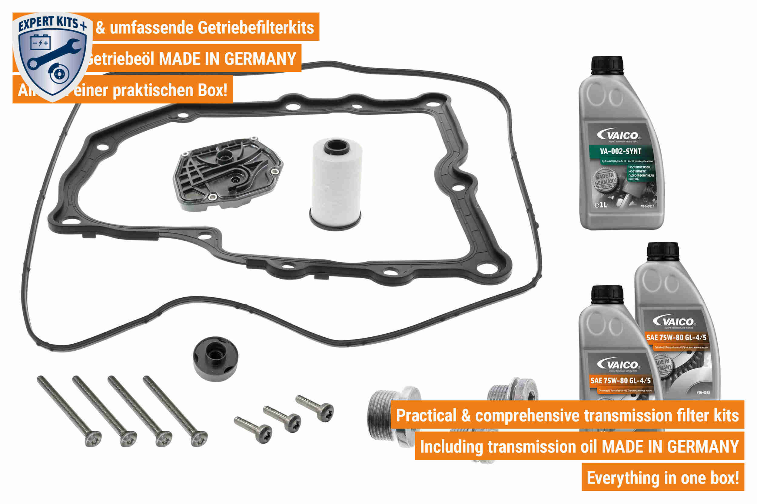 Ilustracja V10-5582 VAICO zestaw części, wymiana oleju automatycznej skrzyni biegów