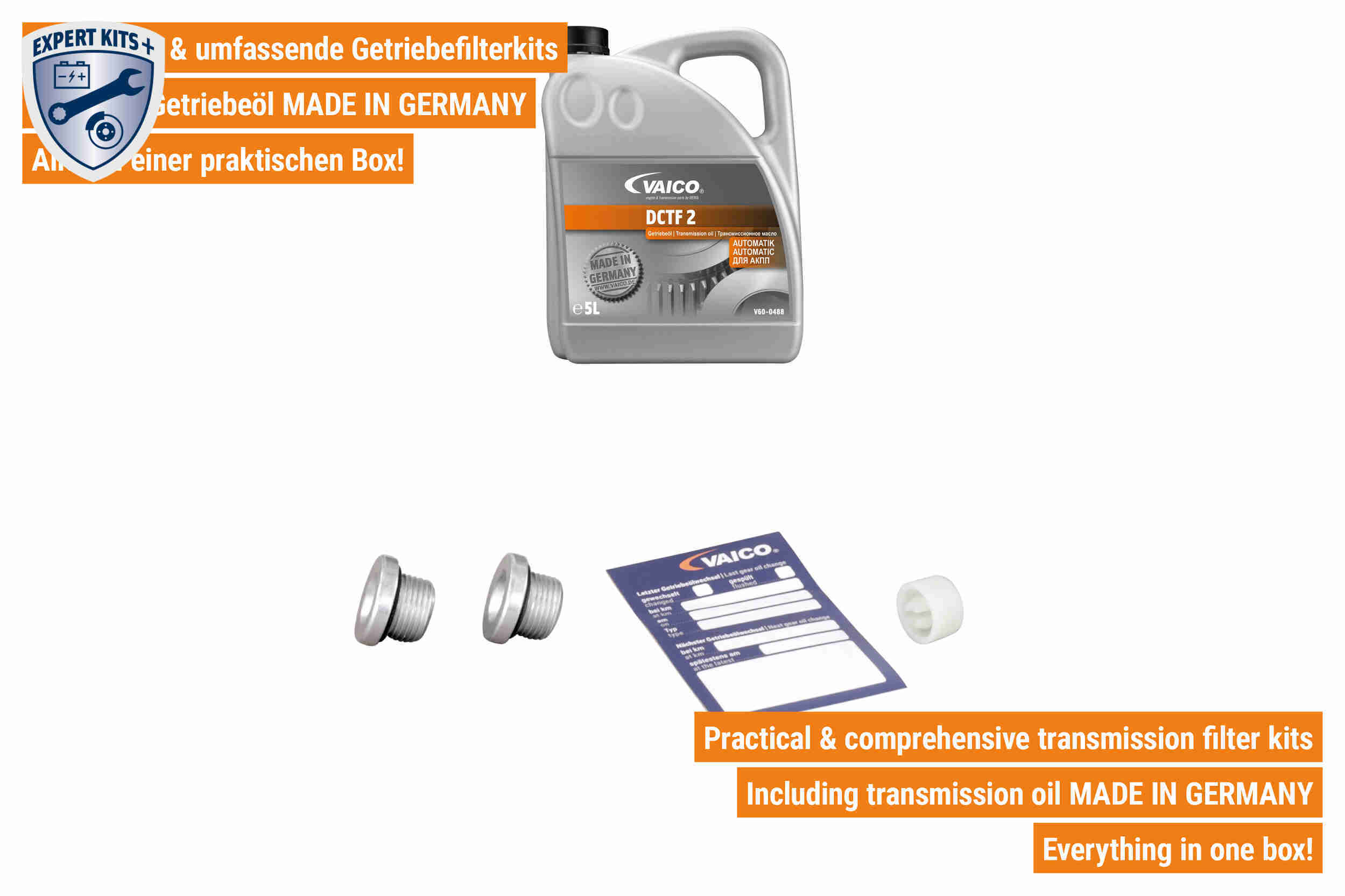 Ilustracja V20-4300 VAICO zestaw części, wymiana oleju automatycznej skrzyni biegów