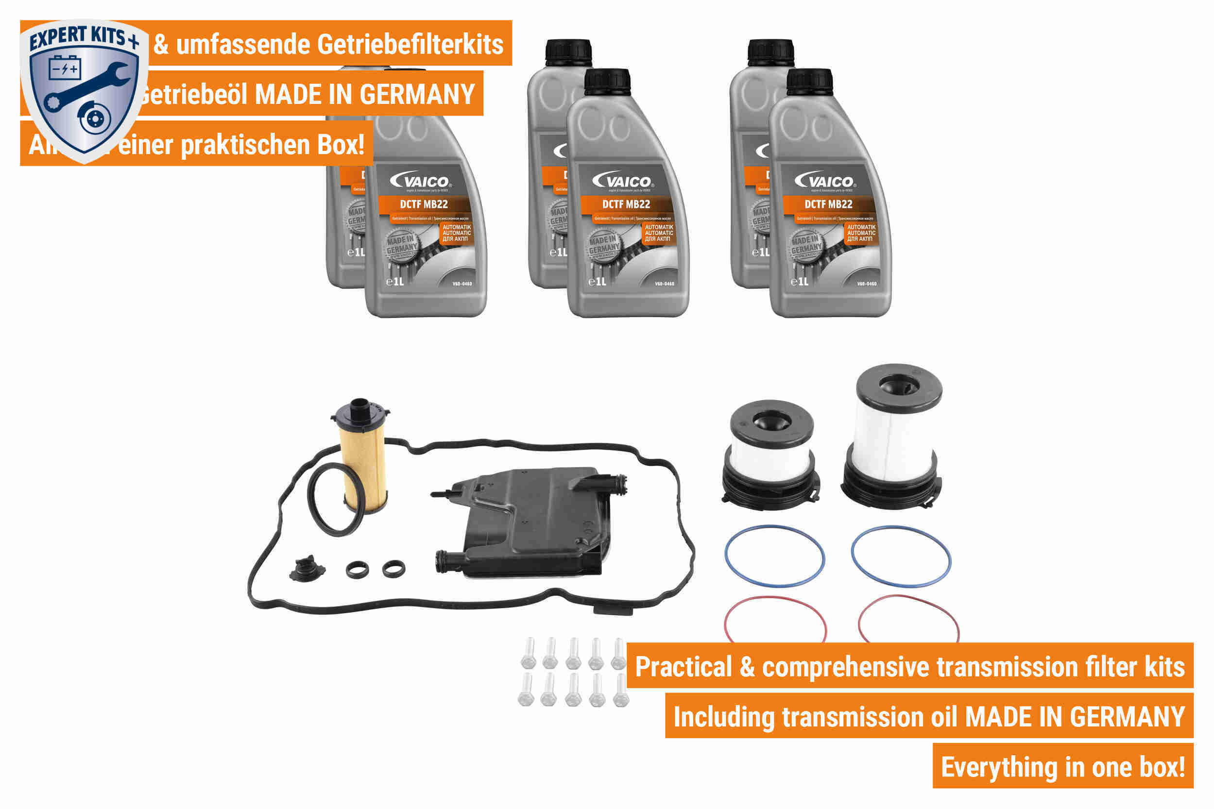 Ilustracja V30-3957 VAICO zestaw części, wymiana oleju automatycznej skrzyni biegów