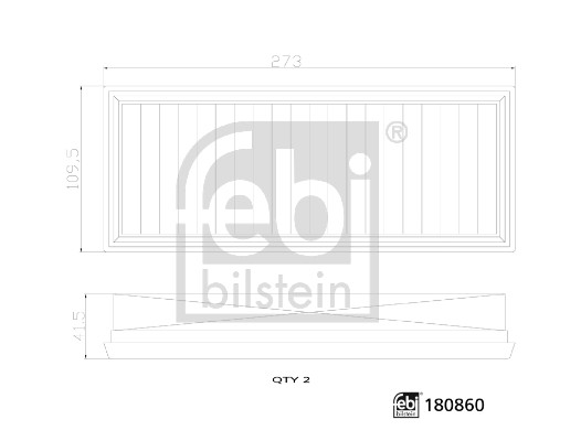 Ilustracja 180860 FEBI BILSTEIN komplet filtrów powietrza