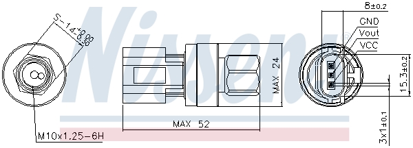 Ilustracja 301066 NISSENS przełącznik ciśnieniowy, klimatyzacja