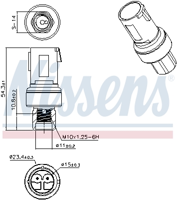 Ilustracja 301092 NISSENS przełącznik ciśnieniowy, klimatyzacja