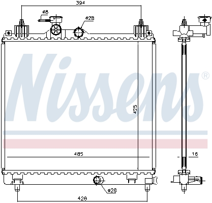 Ilustracja 606550 NISSENS chłodnica cieczy