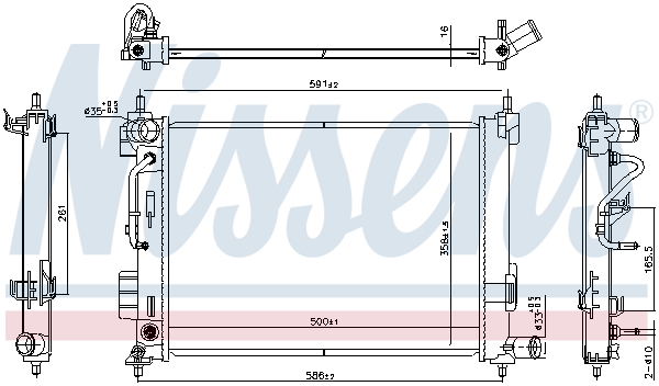 Ilustracja 606804 NISSENS chłodnica cieczy