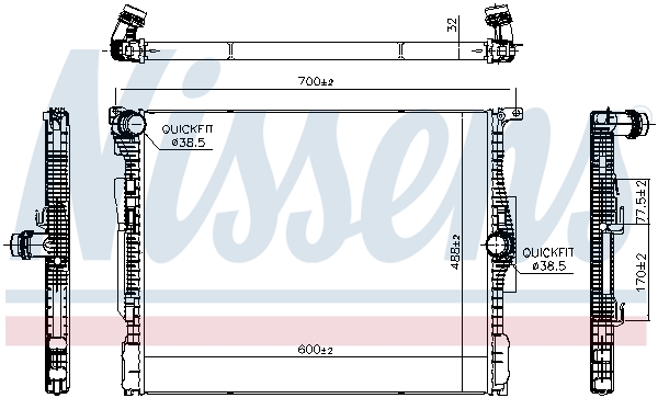 Ilustracja 606828 NISSENS chłodnica cieczy