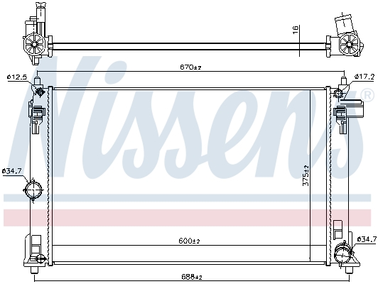 Ilustracja 606838 NISSENS chłodnica cieczy
