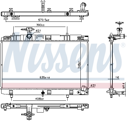 Ilustracja 607106 NISSENS chłodnica cieczy