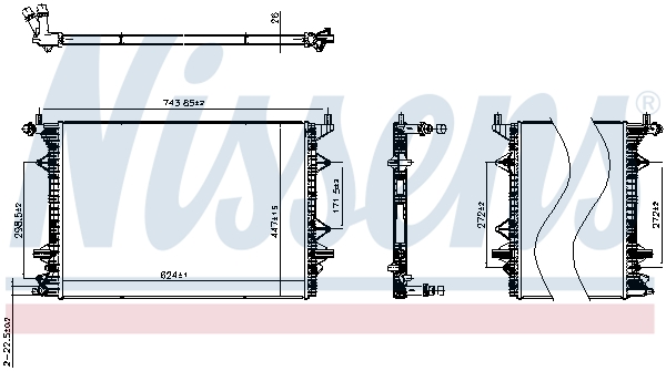 Ilustracja 607115 NISSENS chłodnica cieczy