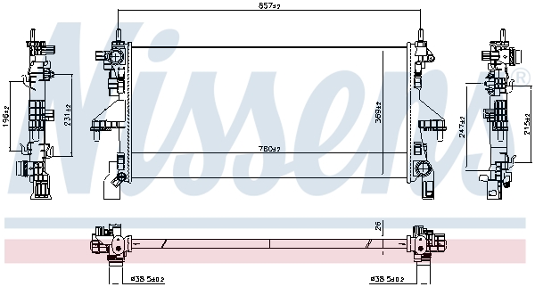Ilustracja 607131 NISSENS chłodnica cieczy