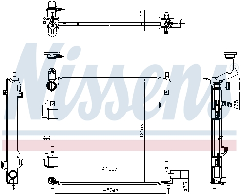 Ilustracja 607198 NISSENS chłodnica cieczy