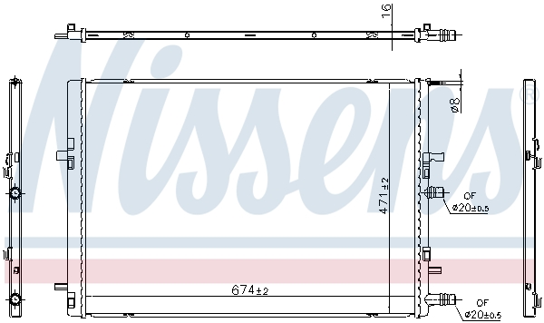 Ilustracja 607226 NISSENS chłodnica cieczy