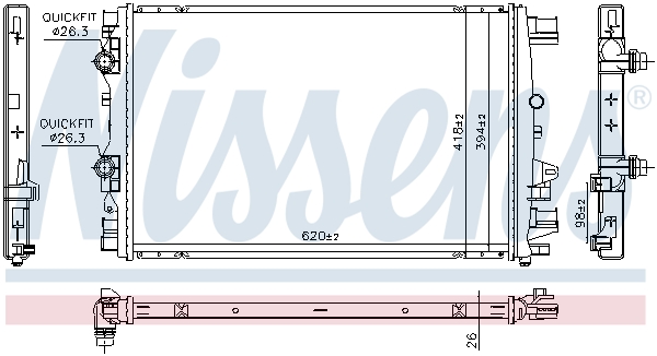 Ilustracja 607227 NISSENS chłodnica cieczy