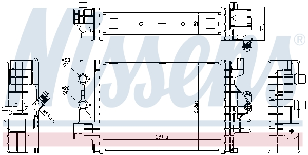 Ilustracja 607258 NISSENS chłodnica cieczy