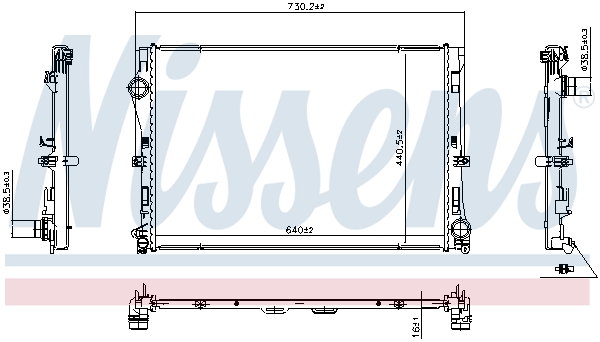 Ilustracja 607300 NISSENS chłodnica cieczy