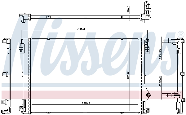 Ilustracja 607344 NISSENS chłodnica cieczy