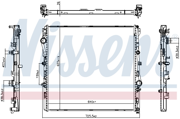 Ilustracja 607352 NISSENS chłodnica cieczy