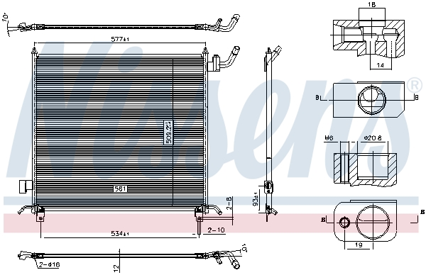 Ilustracja 607376 NISSENS chłodnica cieczy