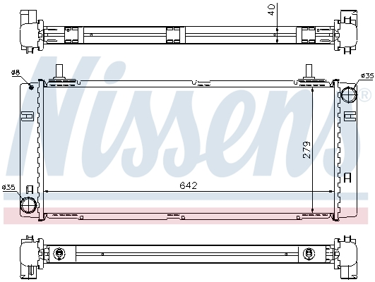 Ilustracja 62358 NISSENS chłodnica cieczy