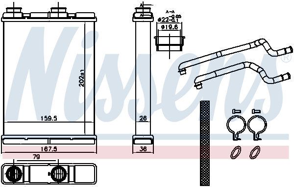 Ilustracja 707202 NISSENS nagrzewnica / wymiennik ciepła