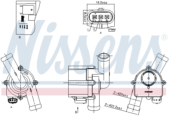 Ilustracja 831392 NISSENS dodatkowa pompa wody (obieg wody chłodzącej)
