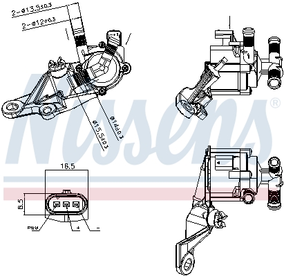 Ilustracja 832115 NISSENS dodatkowa pompa wody (obieg wody chłodzącej)