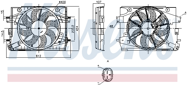 Ilustracja 850137 NISSENS wentylator, chłodzenie silnika