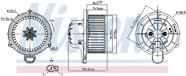 Ilustracja 87510 NISSENS wentylator wewnętrzny