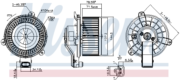 Ilustracja 87585 NISSENS wentylator wewnętrzny