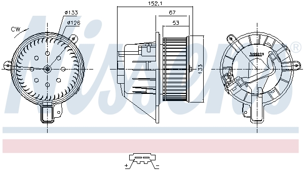Ilustracja 87690 NISSENS wentylator wewnętrzny