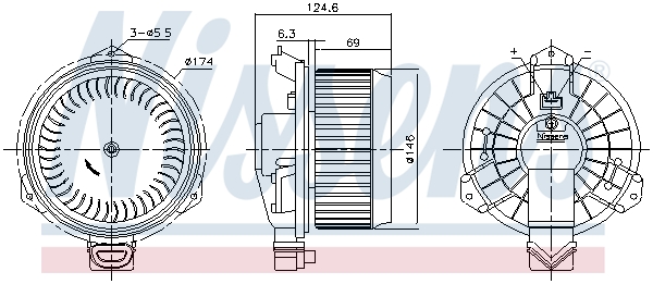 Ilustracja 87727 NISSENS wentylator wewnętrzny