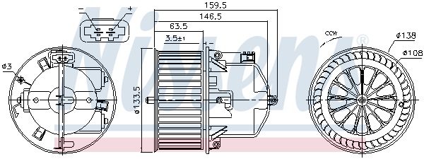 Ilustracja 87761 NISSENS wentylator wewnętrzny