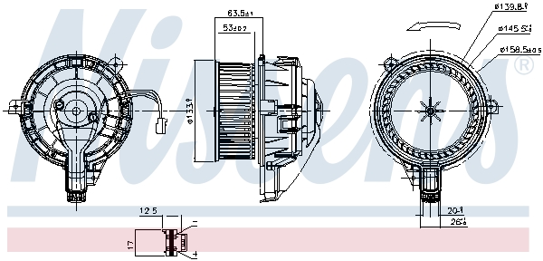 Ilustracja 87852 NISSENS wentylator wewnętrzny
