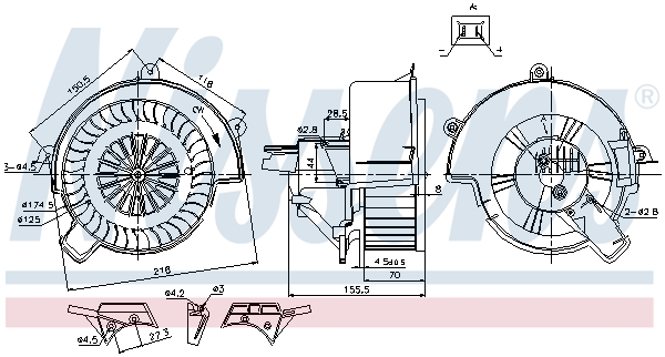 Ilustracja 87083 NISSENS wentylator wewnętrzny